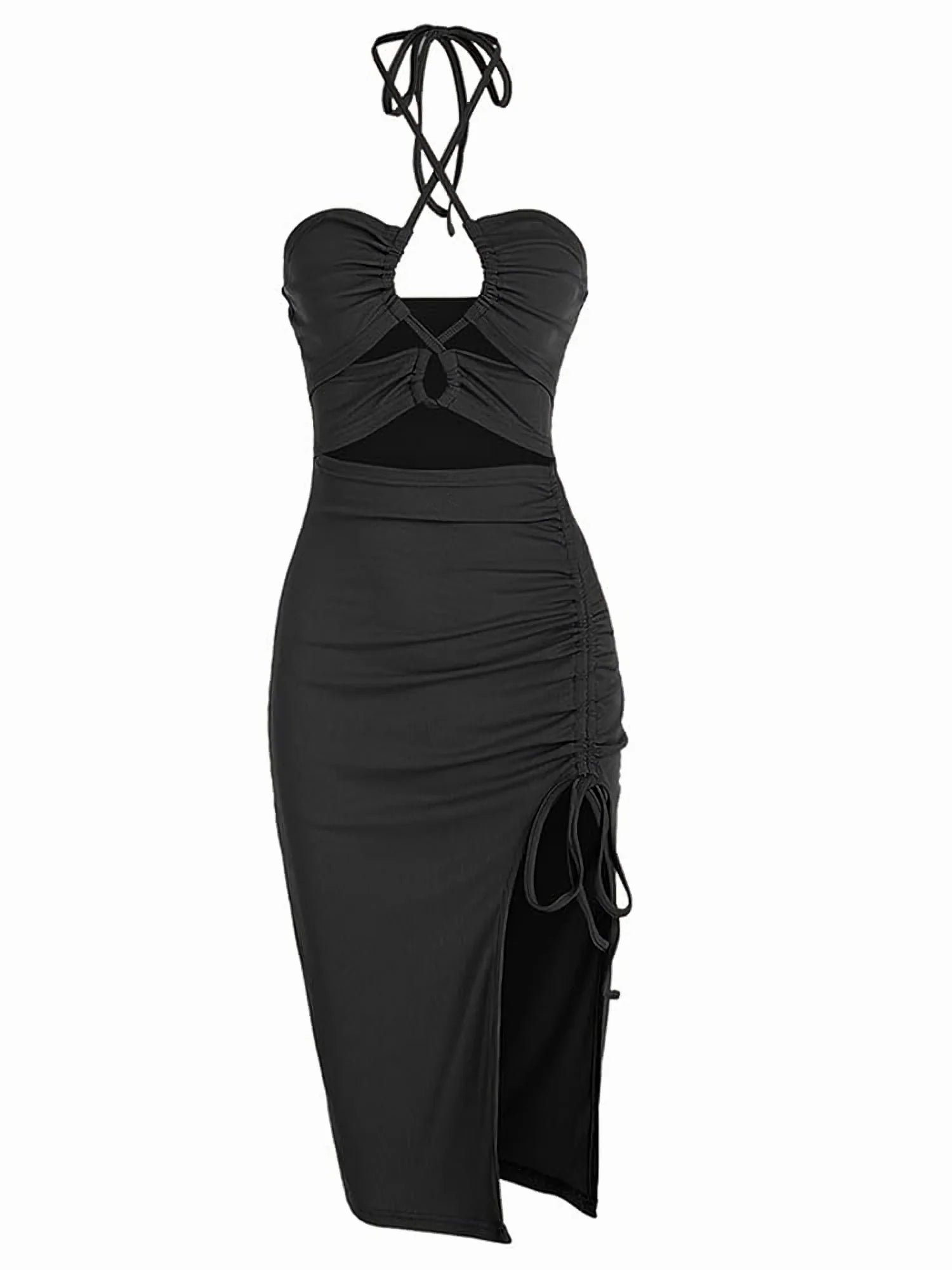 Cross Strap Sleeveless Midi Dress