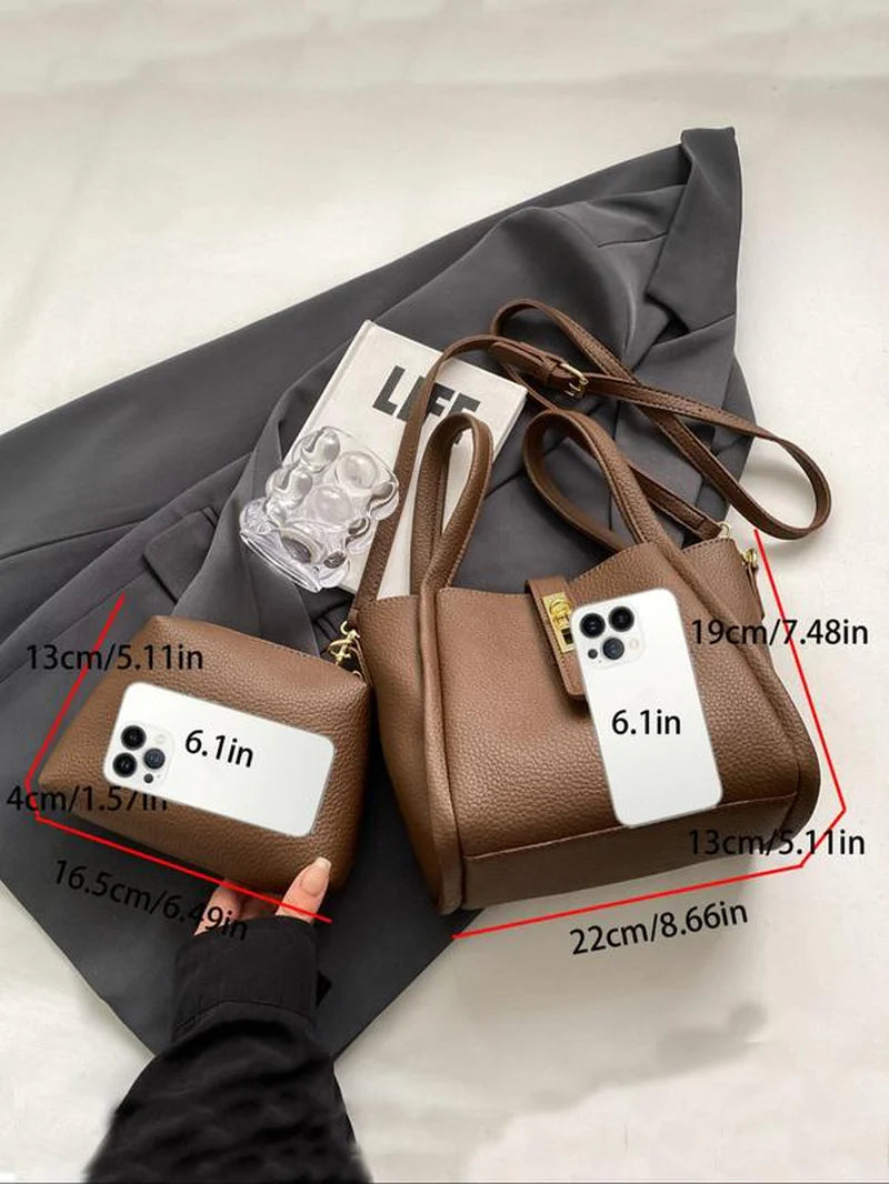 Everyday Solid Bucket Crossbody Bag