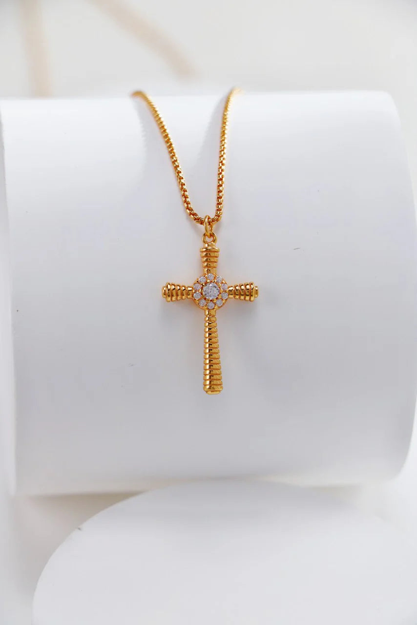 Zircon Cross Pendant Necklace