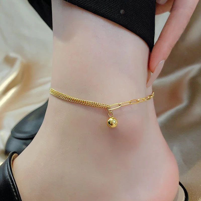 Double Chain Dainty Anklet – Tarnish Resistant
