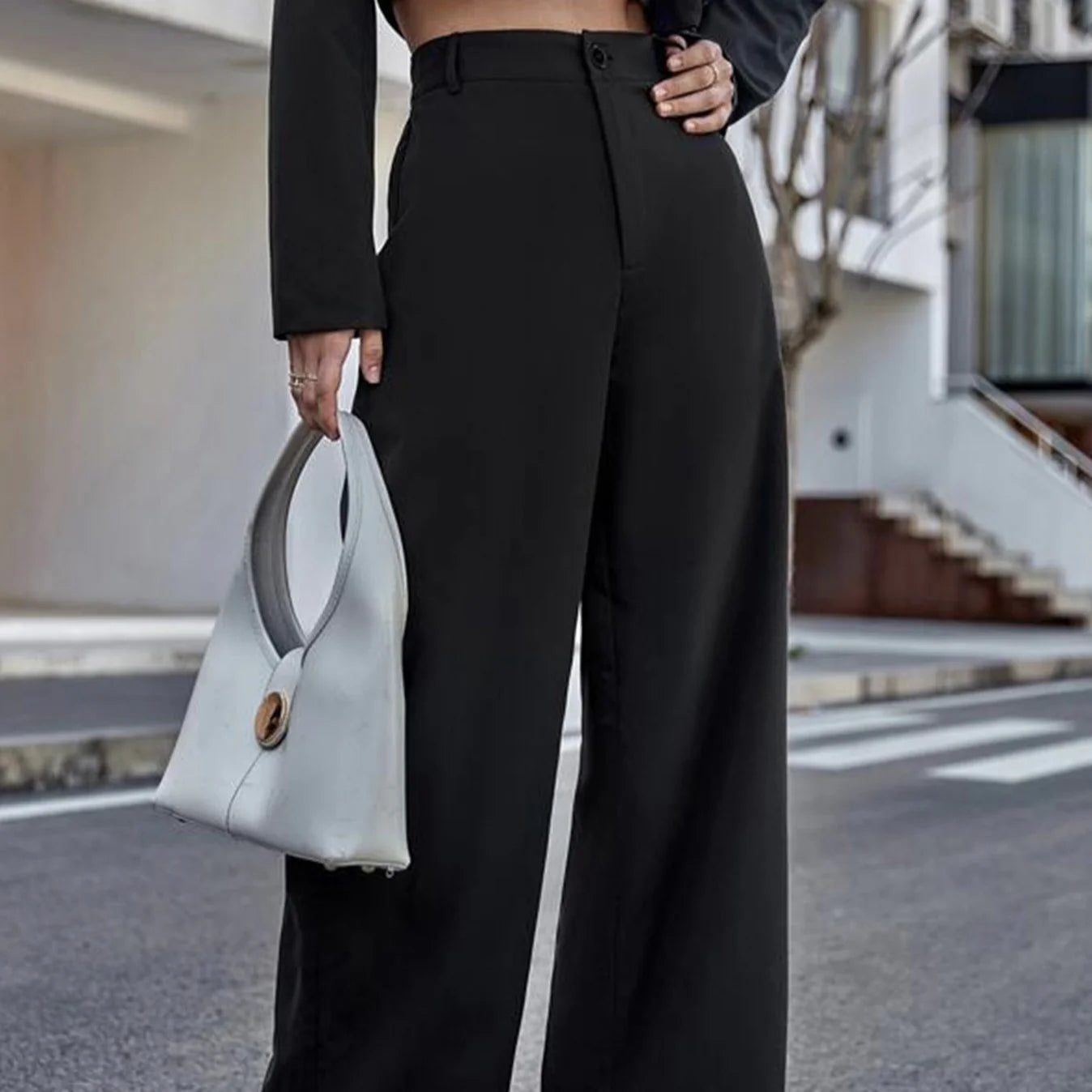 Fashionable High Waist Wide Leg Pants