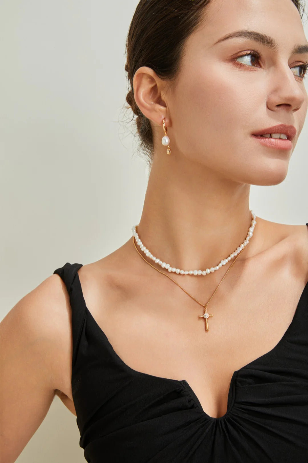 Zircon Cross Pendant Necklace
