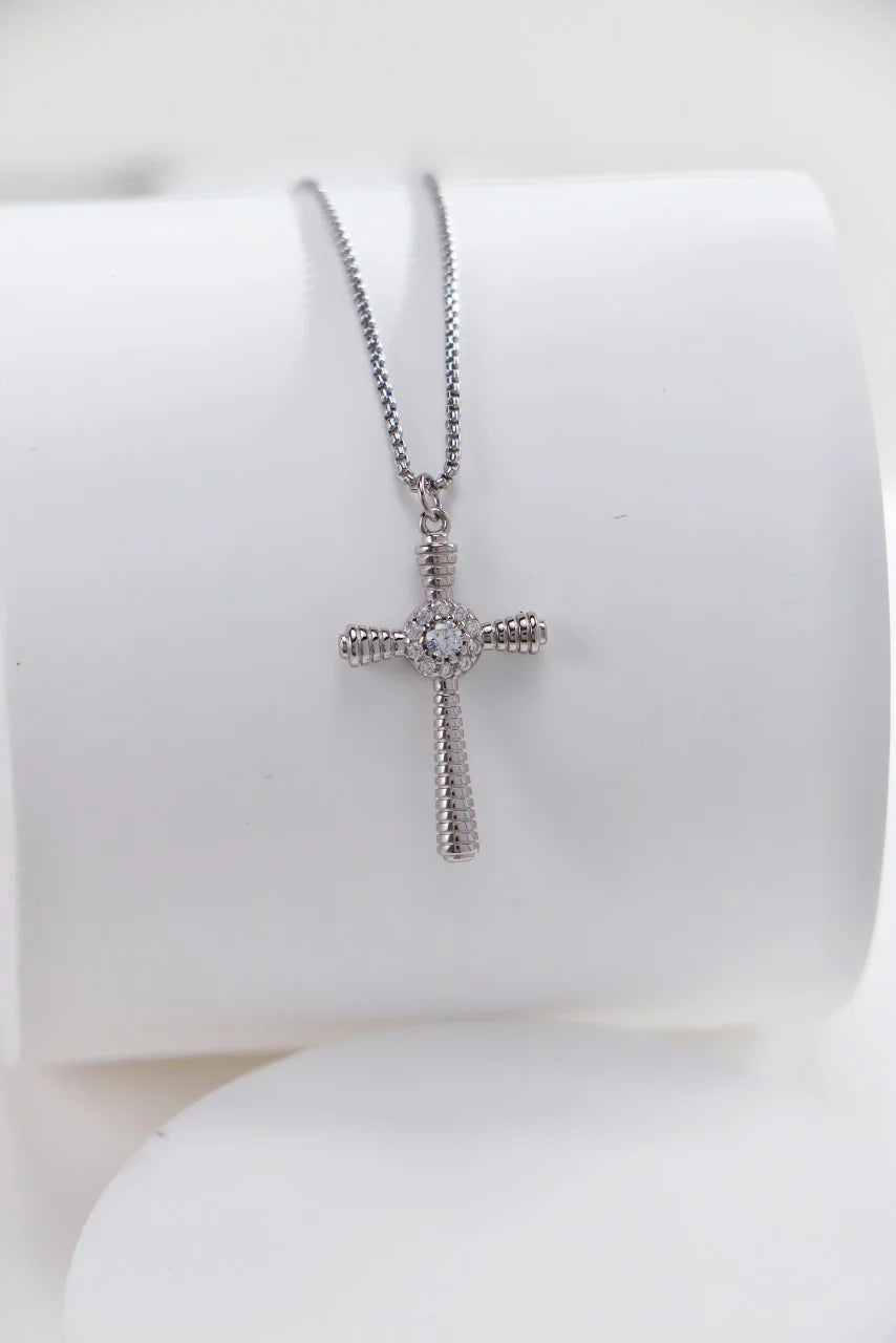 Zircon Cross Pendant Necklace