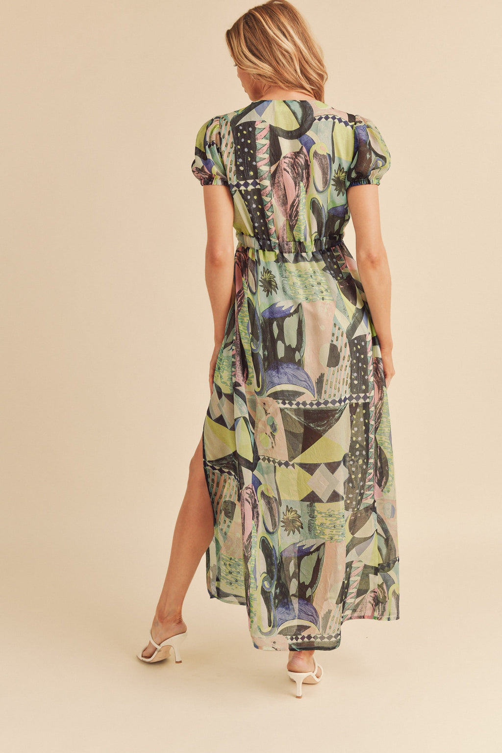 A-to-B Geo Print Lace Maxi