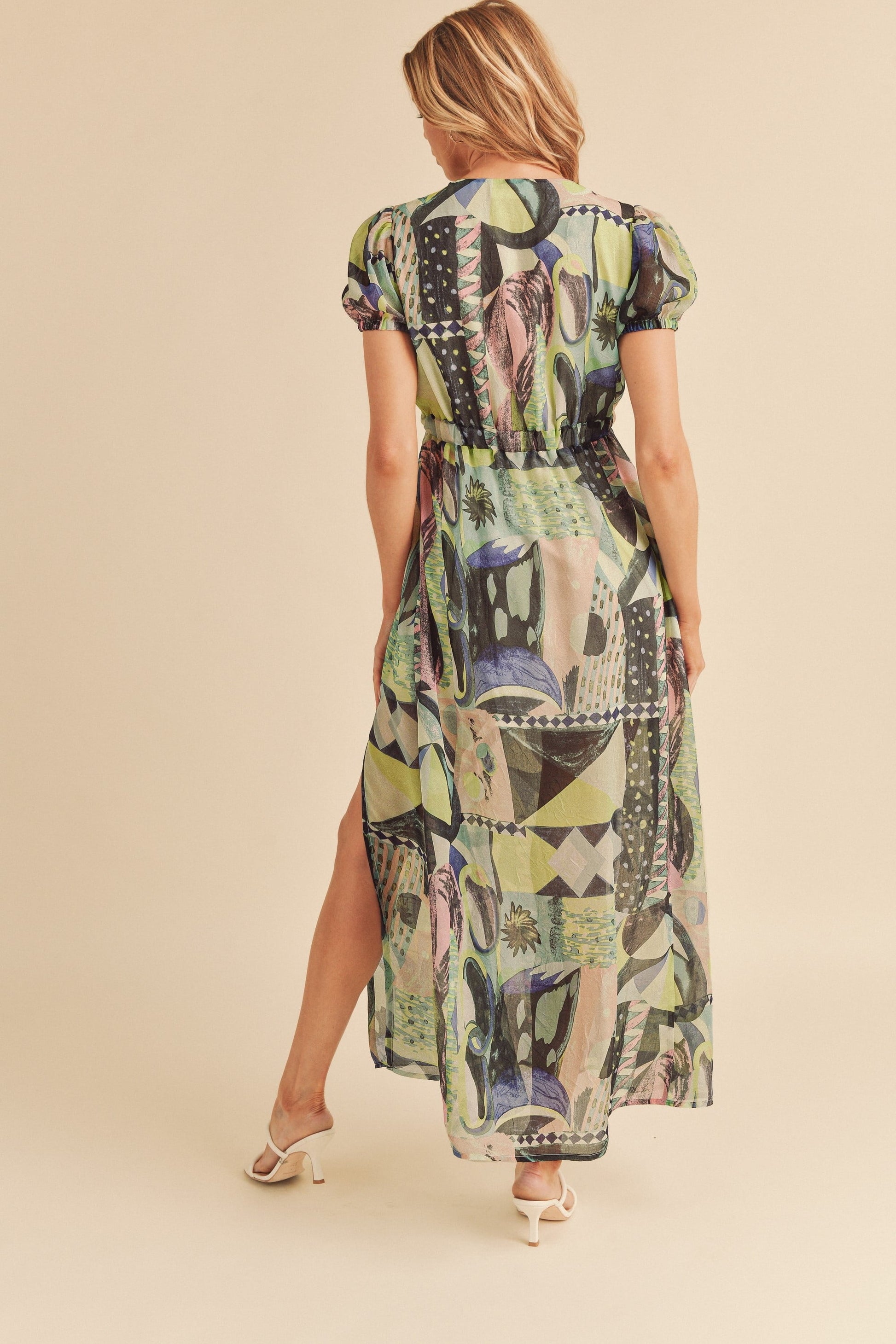 A-to-B Geo Print Lace Maxi