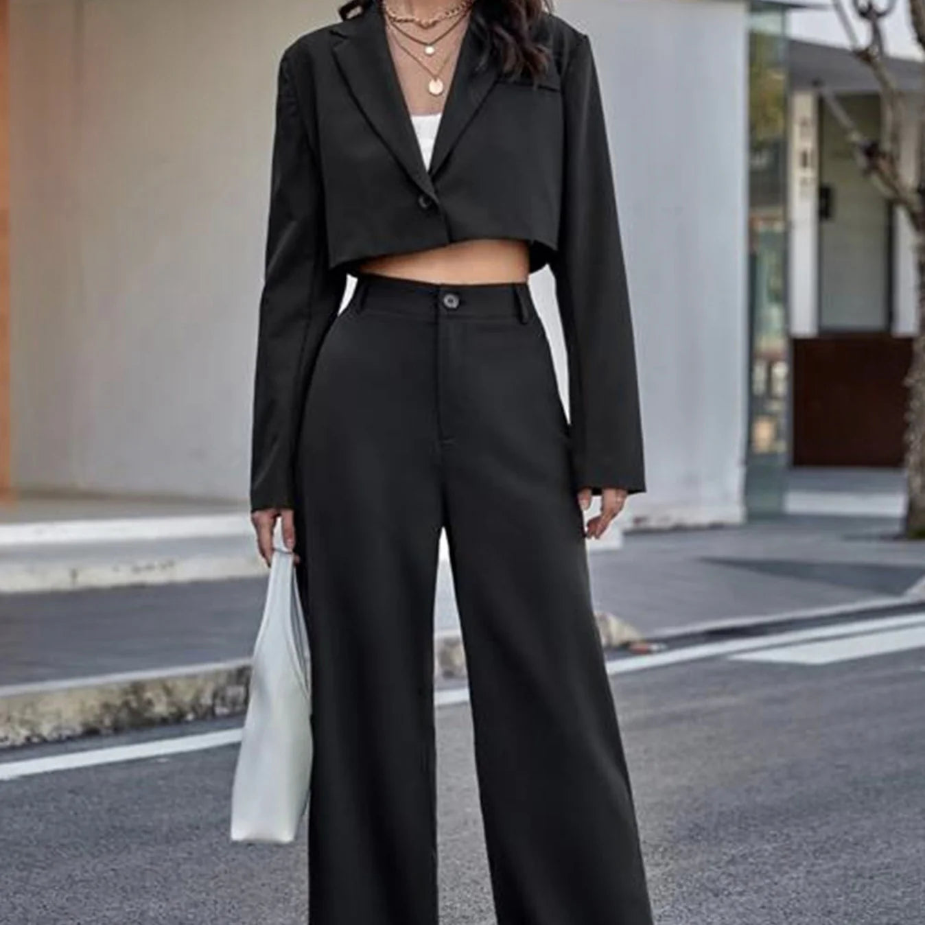 Fashionable High Waist Wide Leg Pants