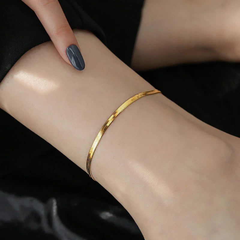 Gold Plated Snake Chain Anklet for Women
