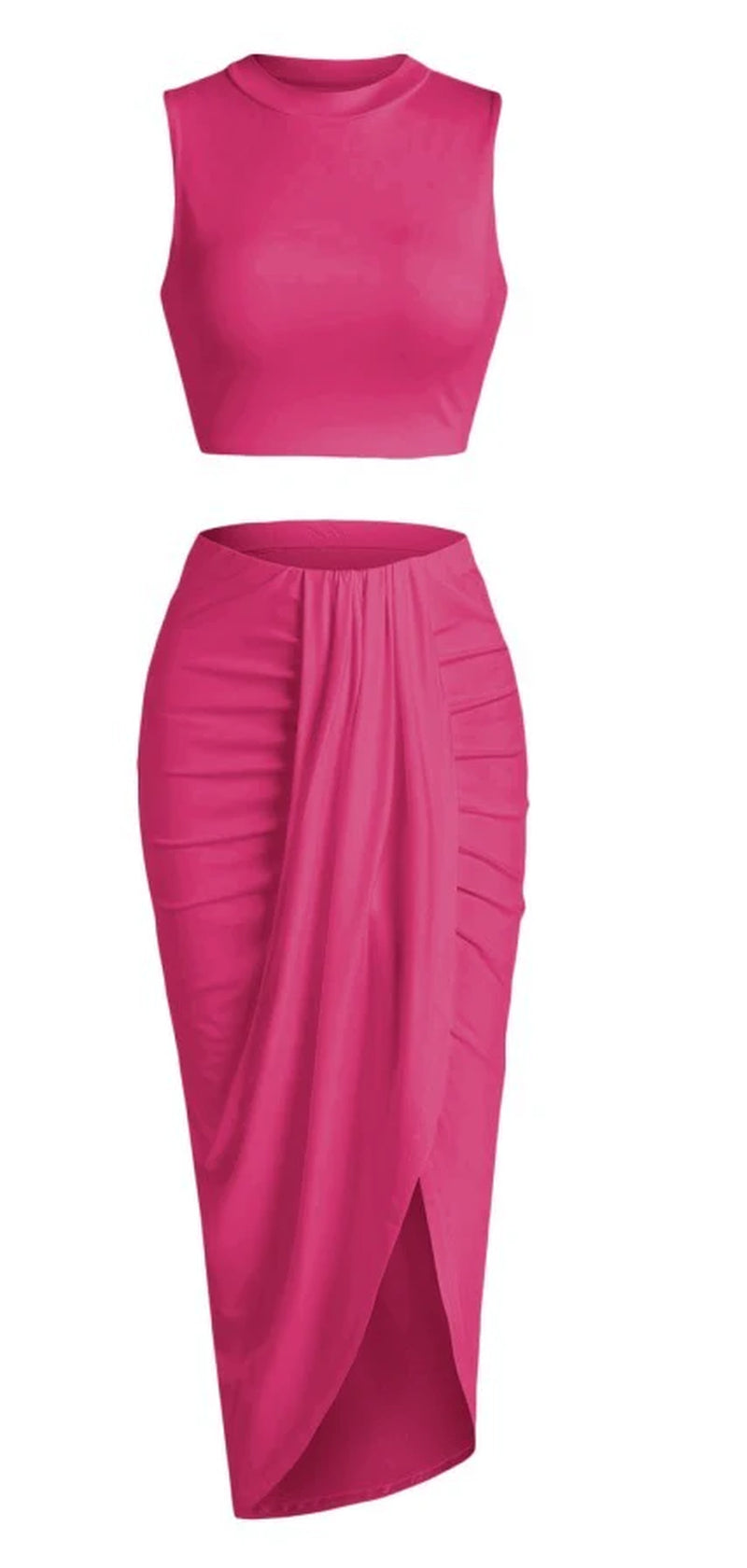 Sleeveless Summer Two-Piece Skirt Set