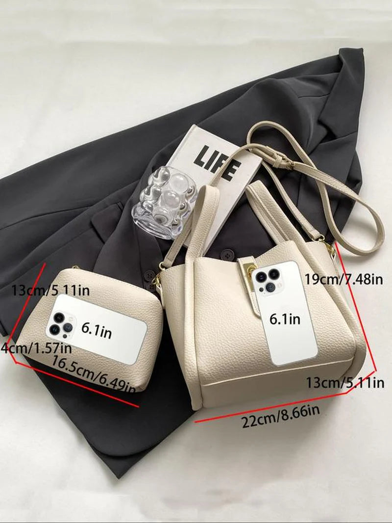Everyday Solid Bucket Crossbody Bag