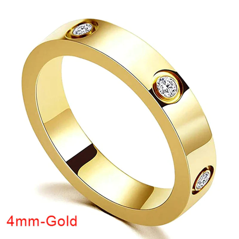 Luxury Crystal Bangle & Ring Set – Stainless Steel