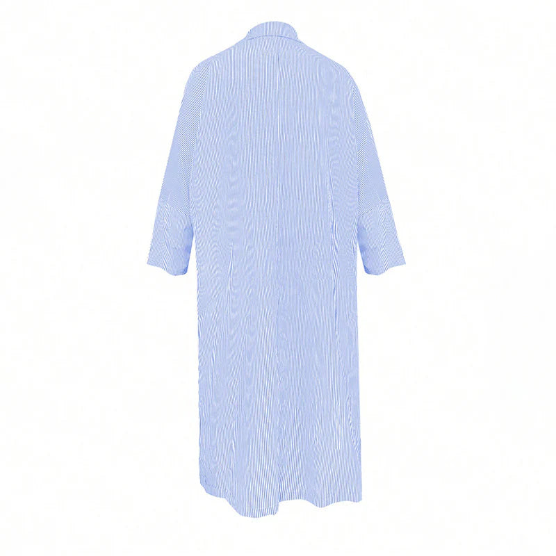 Classic Stripe Casual Button-Down Dress
