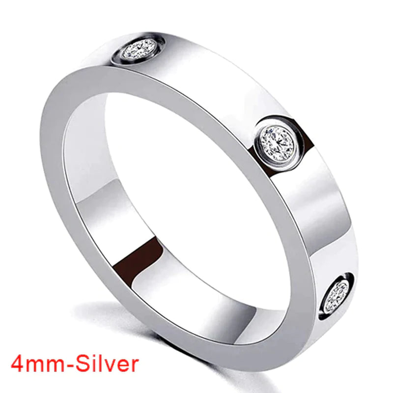 Luxury Crystal Bangle & Ring Set – Stainless Steel