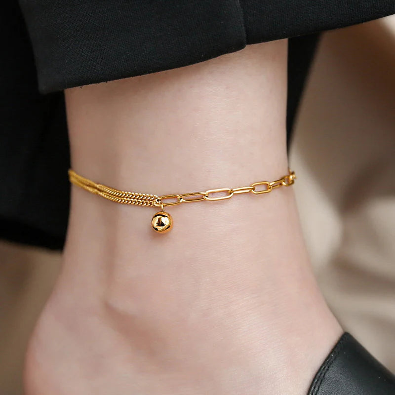 Double Chain Dainty Anklet – Tarnish Resistant