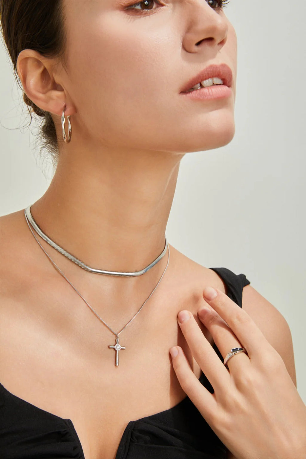 Zircon Cross Pendant Necklace