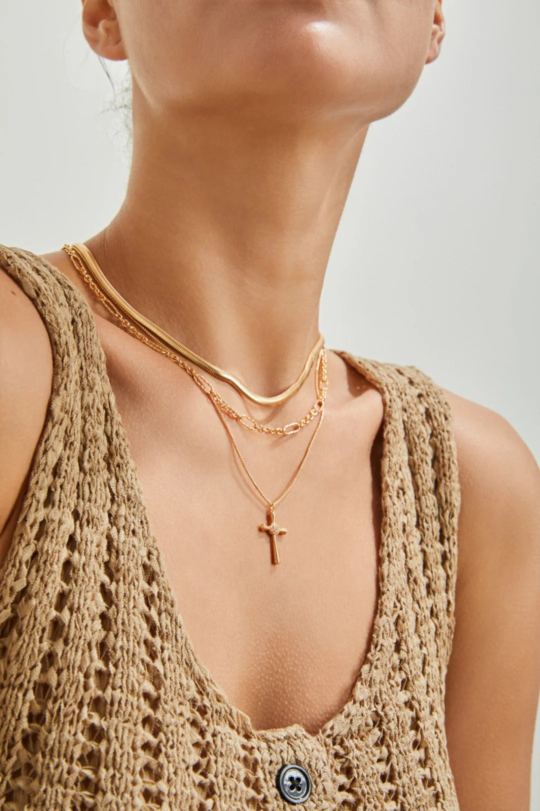 Zircon Cross Pendant Necklace
