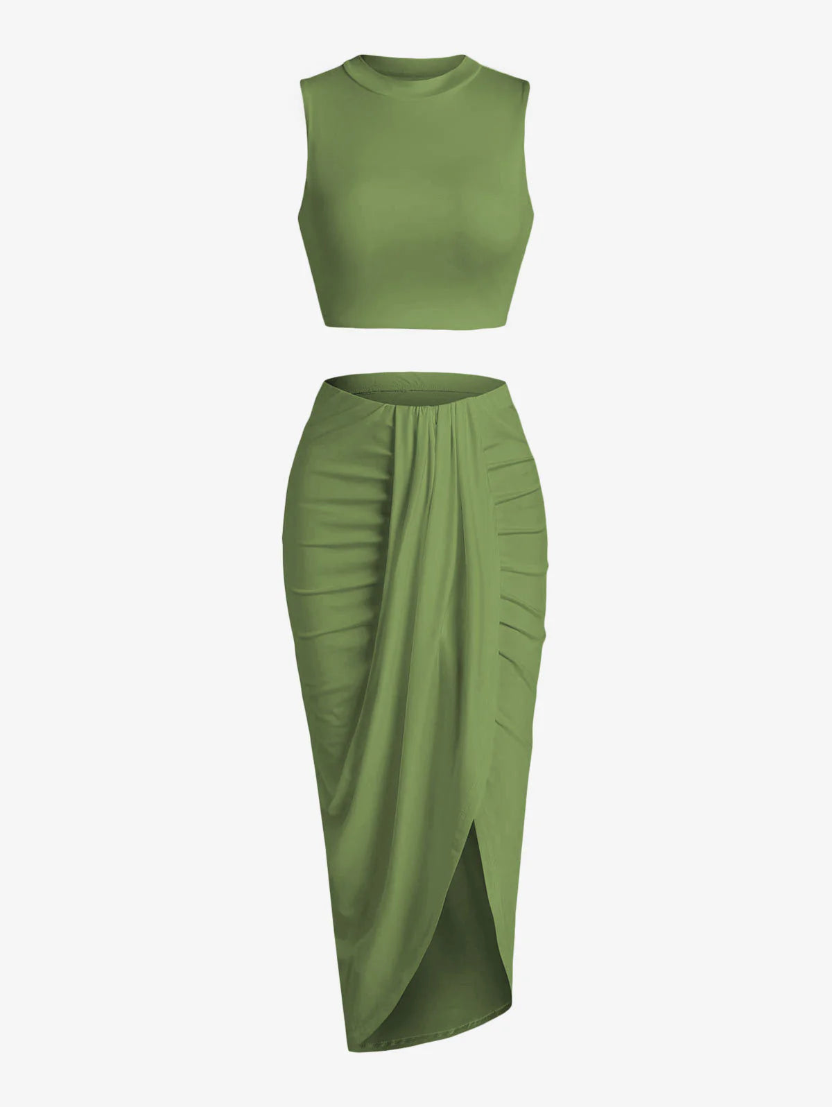Sleeveless Summer Two-Piece Skirt Set