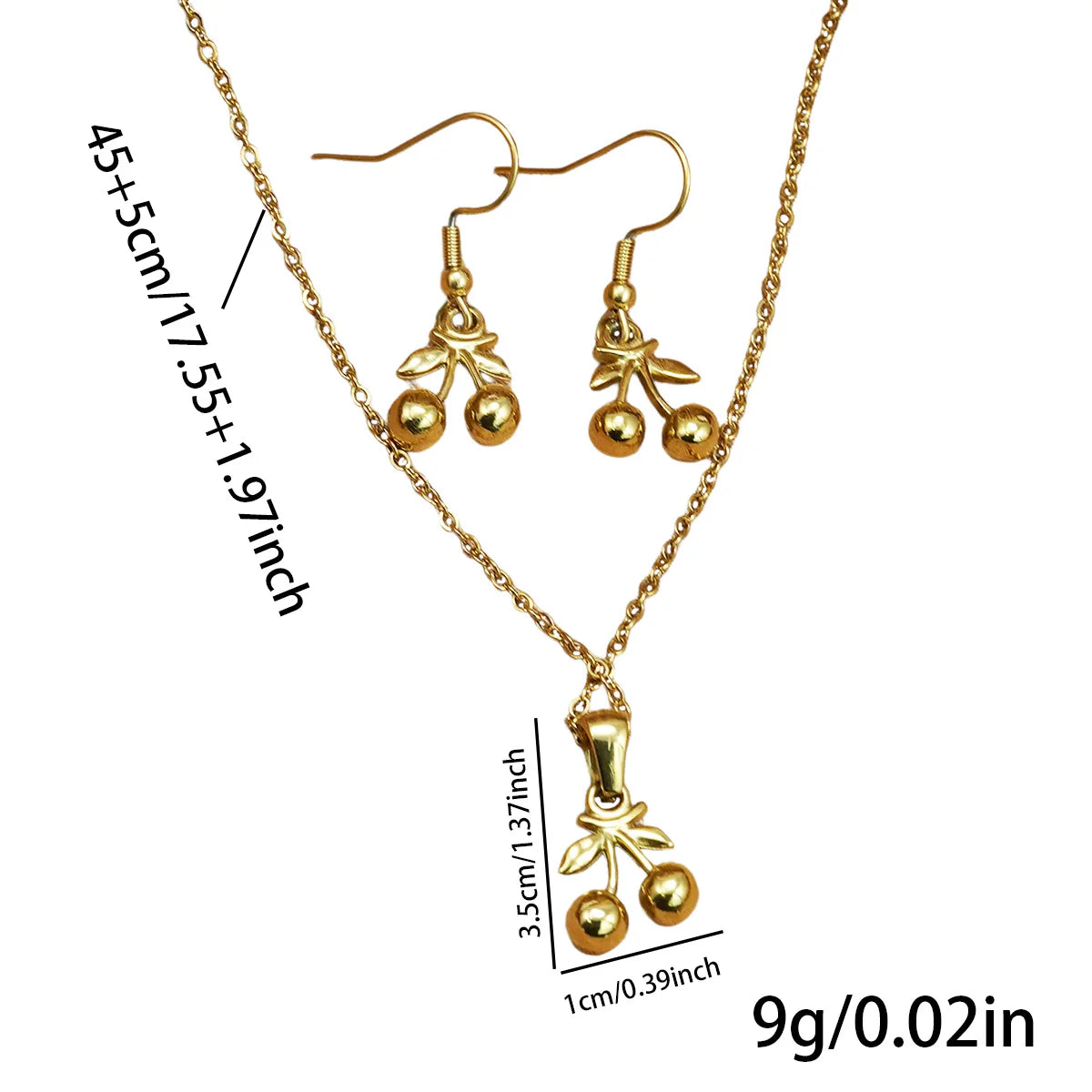 Cherry Duo Jewelry Set – 18K Gold Plated