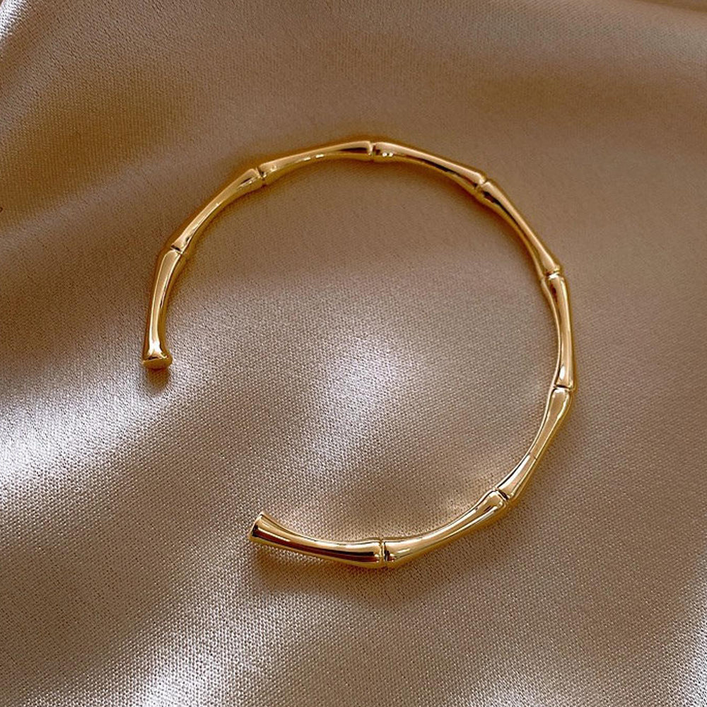 Bamboo Textured Cuff Bracelet Set