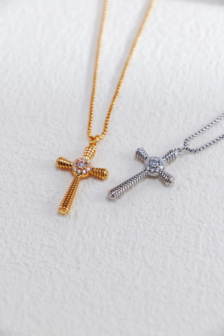 Zircon Cross Pendant Necklace