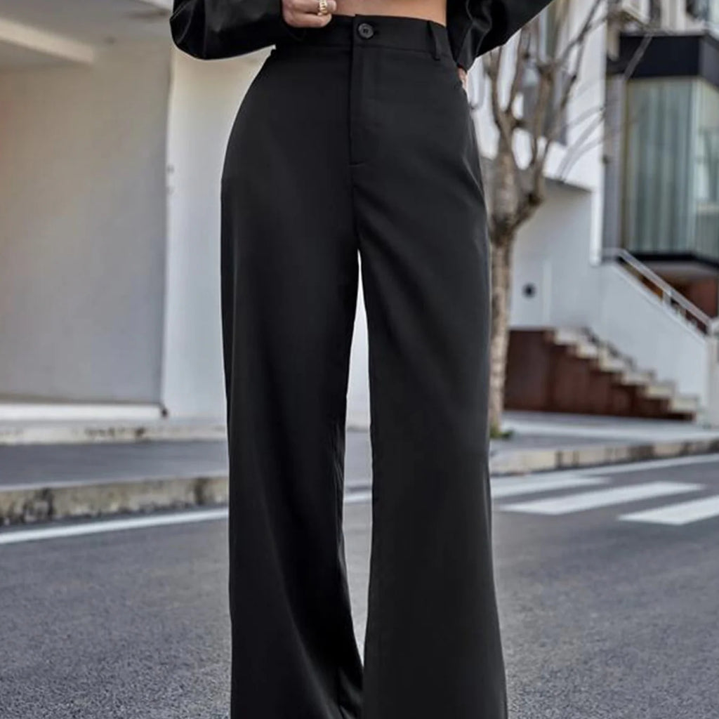 Fashionable High Waist Wide Leg Pants