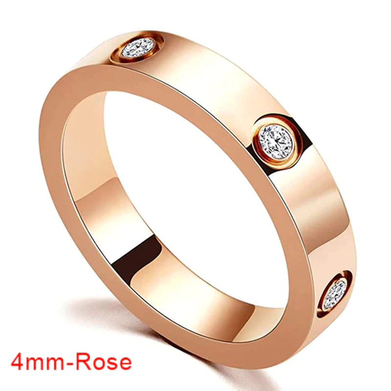 Luxury Crystal Bangle & Ring Set – Stainless Steel
