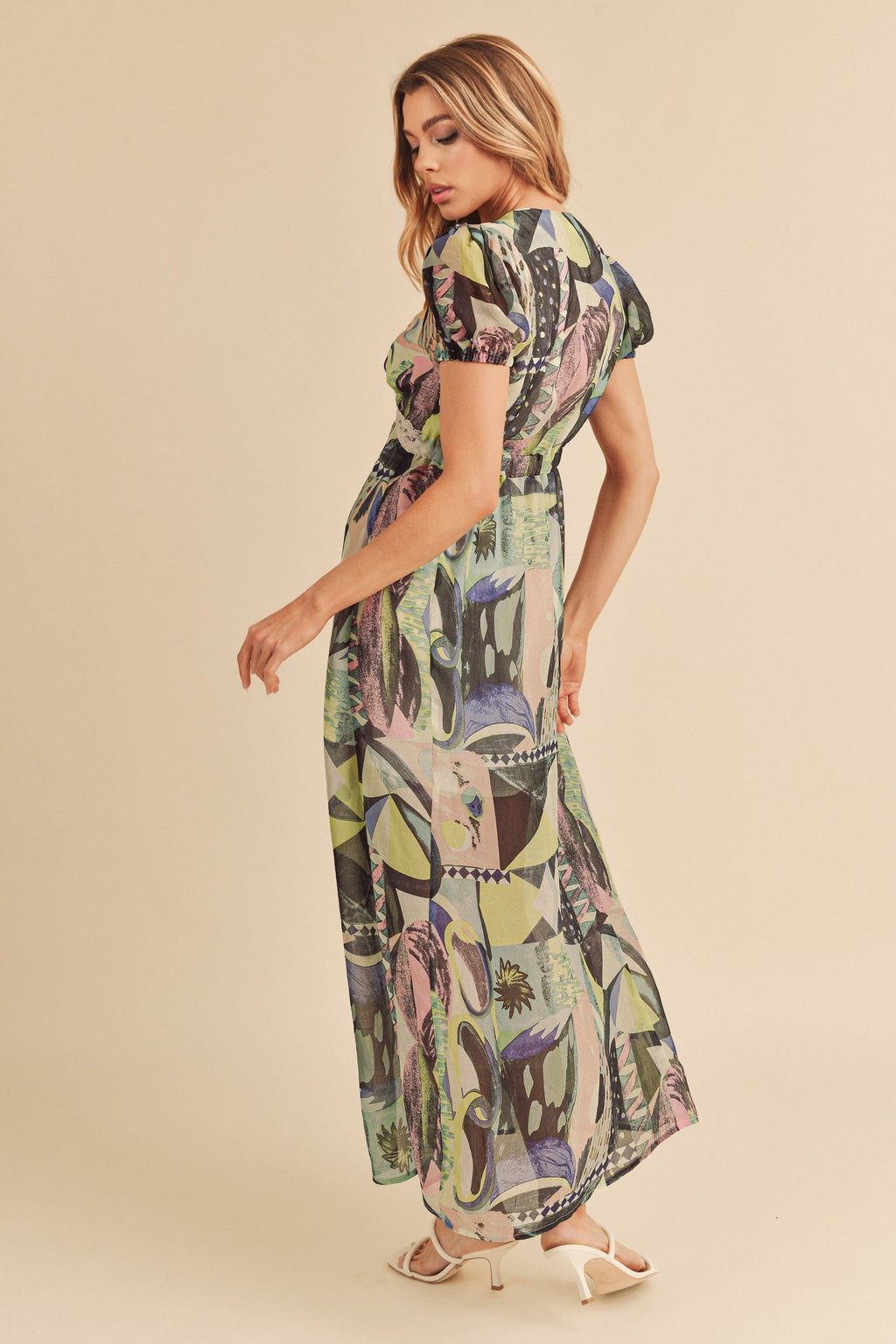 A-to-B Geo Print Lace Maxi