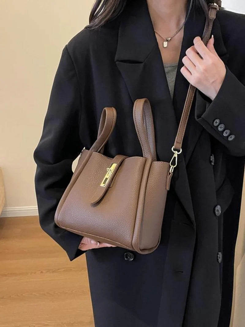 Everyday Solid Bucket Crossbody Bag