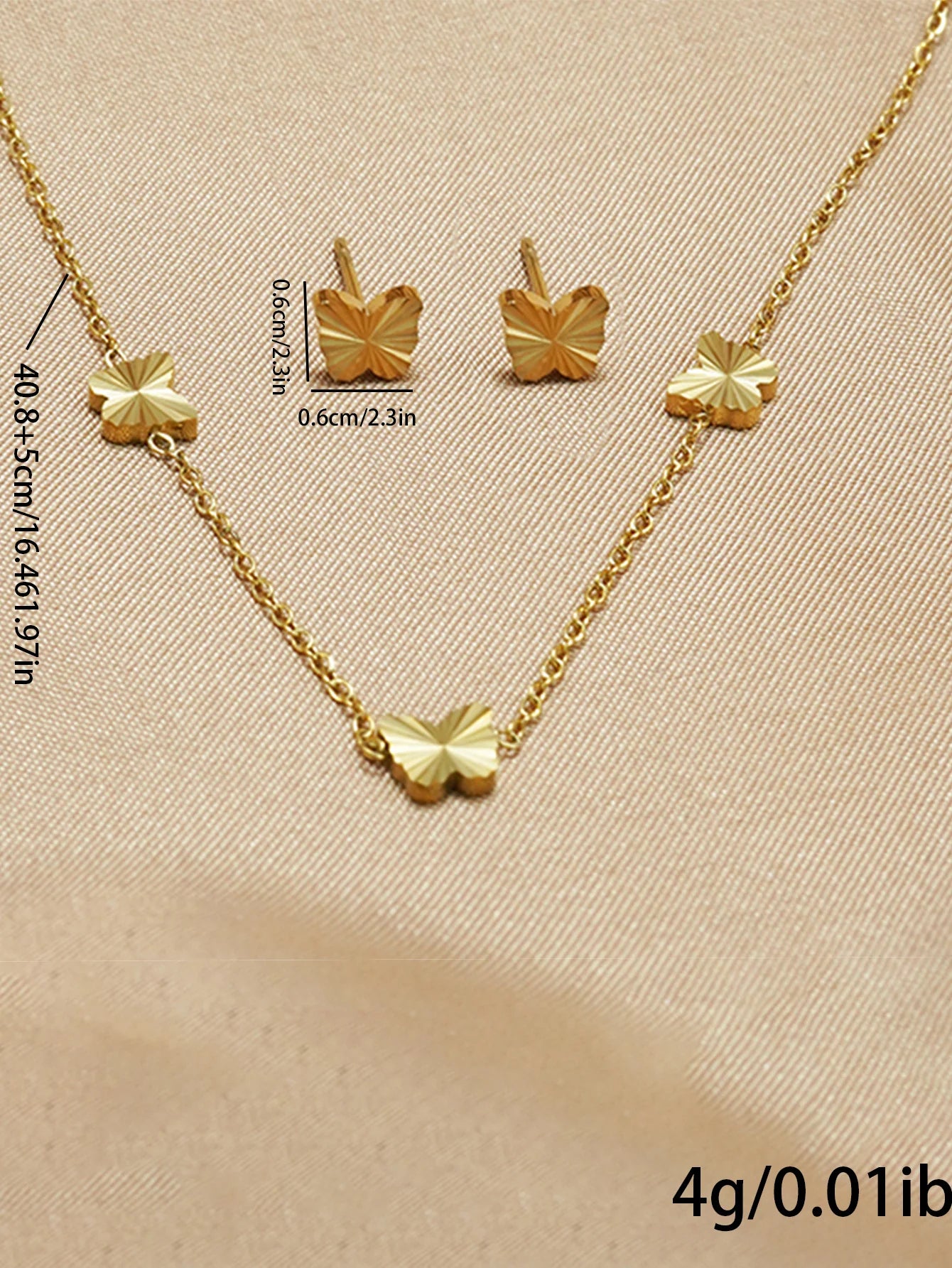 18K Gold-Plated Butterfly Set – Earrings & Necklace
