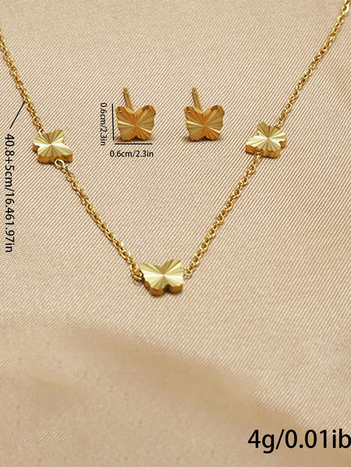 18K Gold-Plated Butterfly Set – Earrings & Necklace