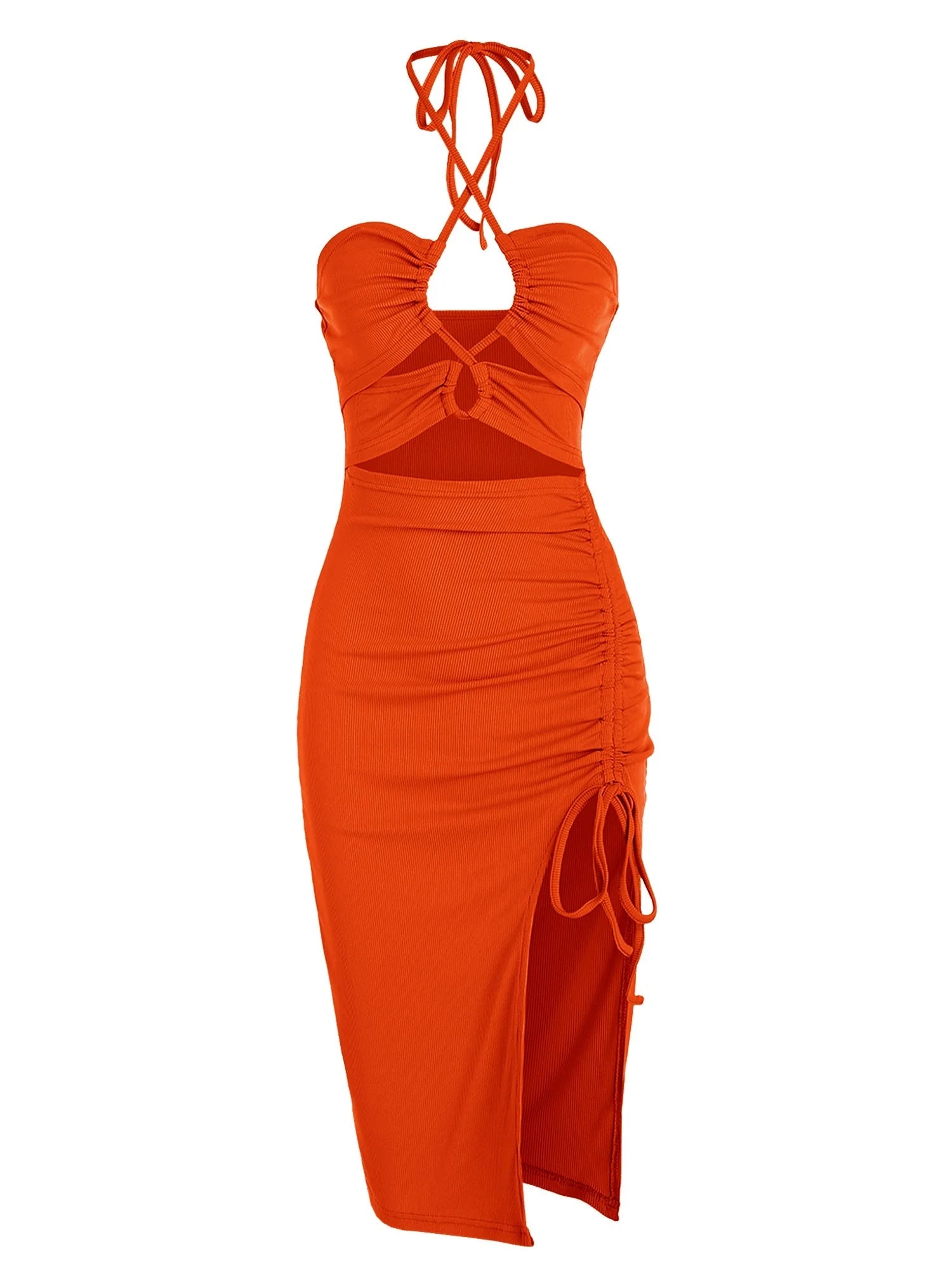 Cross Strap Sleeveless Midi Dress
