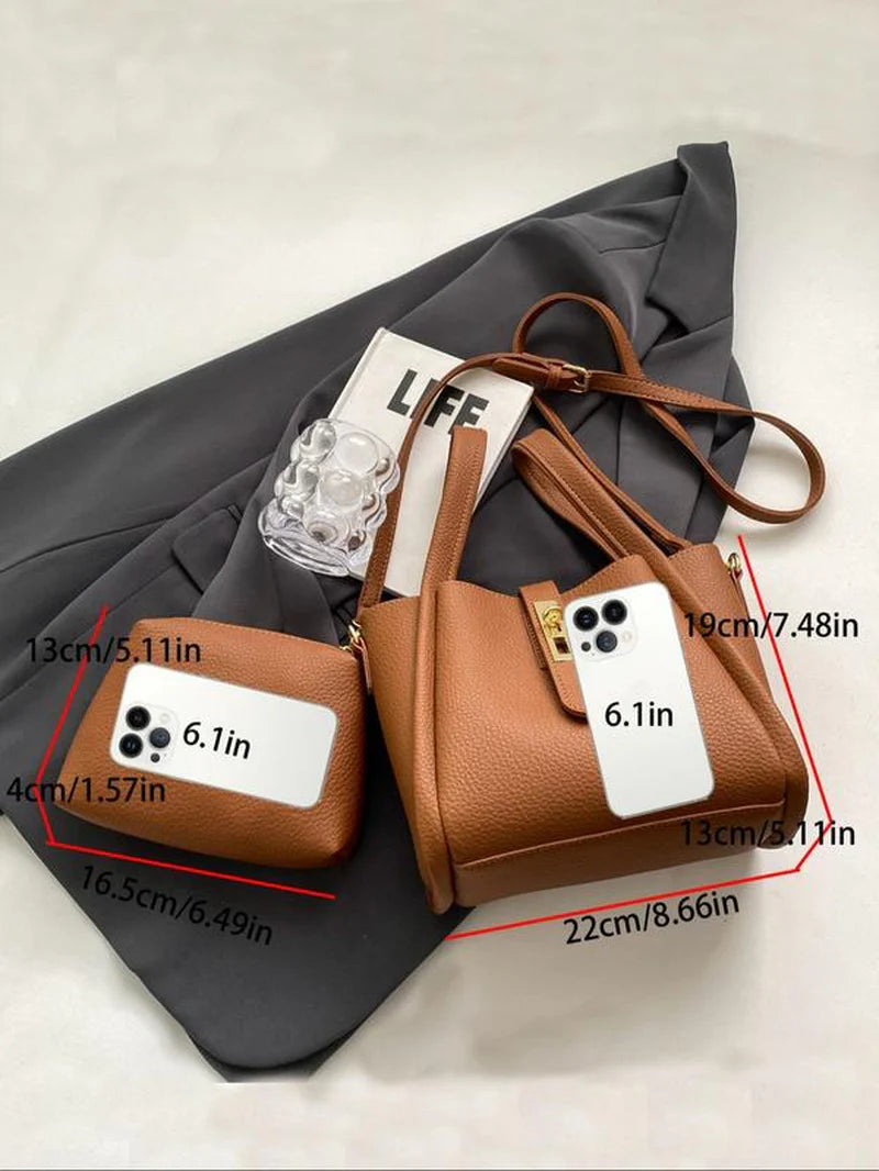 Everyday Solid Bucket Crossbody Bag
