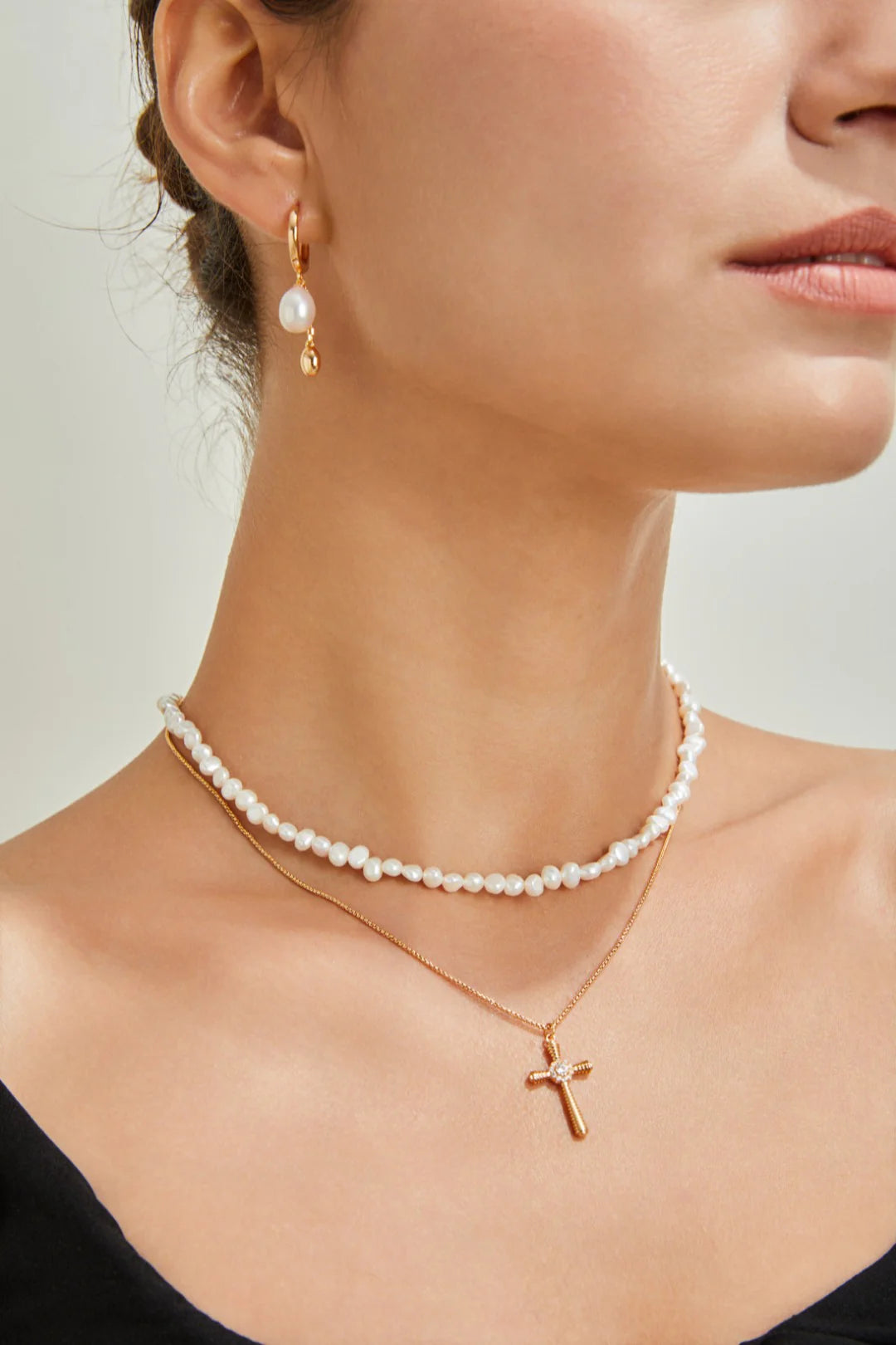 Zircon Cross Pendant Necklace