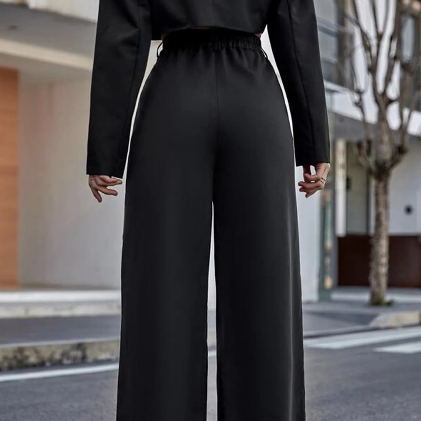 Fashionable High Waist Wide Leg Pants