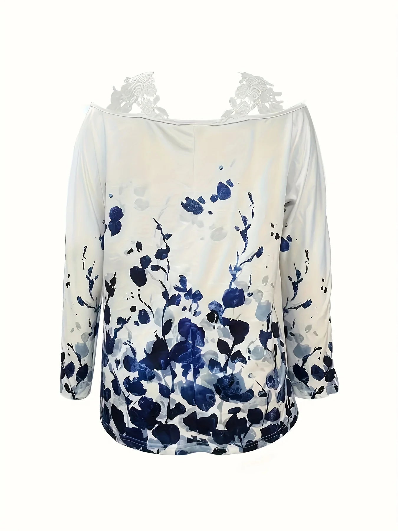 Floral Escape Off-the-Shoulder Lace Sleeve Top