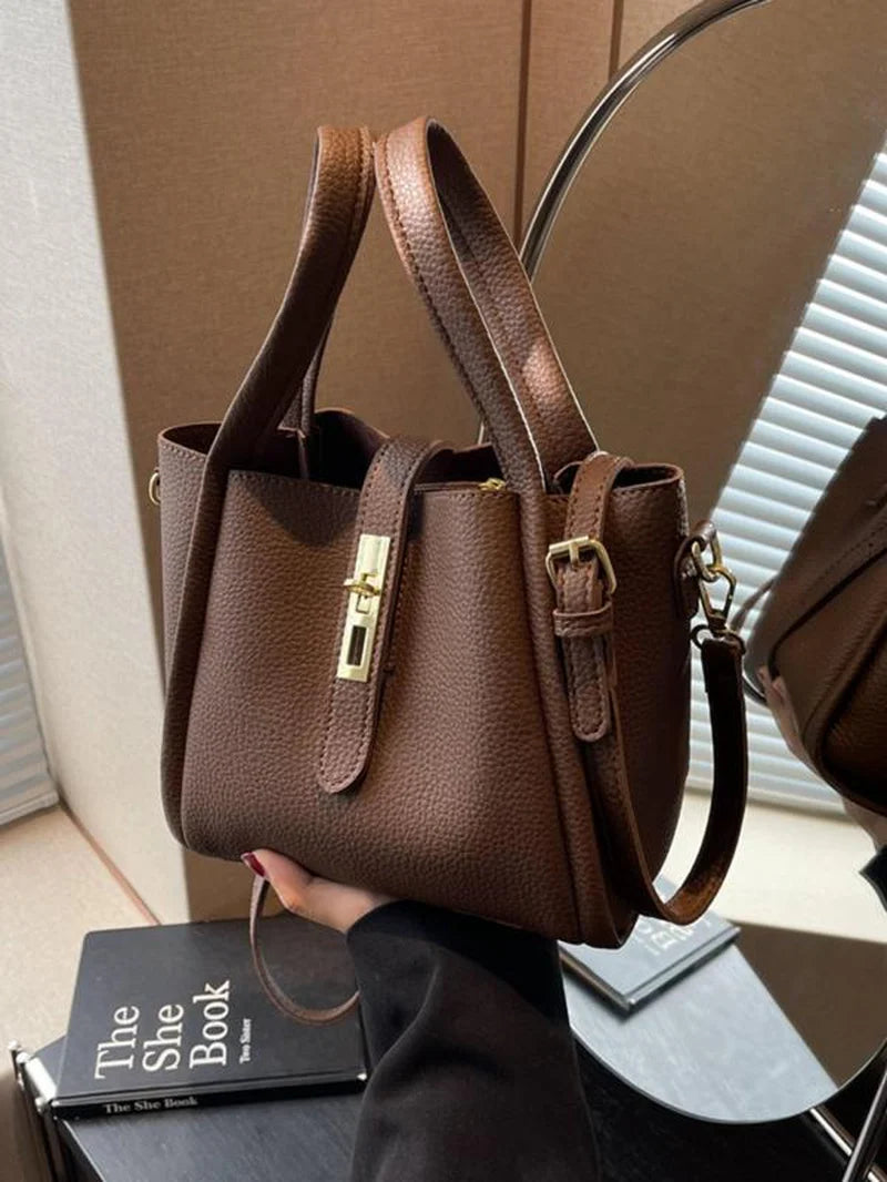 Everyday Solid Bucket Crossbody Bag