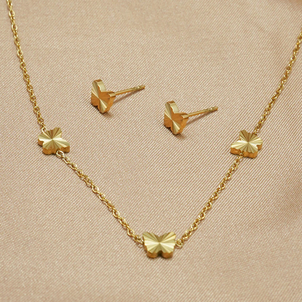 18K Gold-Plated Butterfly Set – Earrings & Necklace