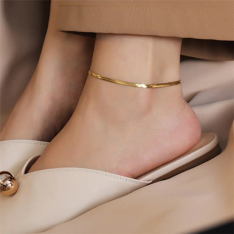 Gold Plated Snake Chain Anklet for Women