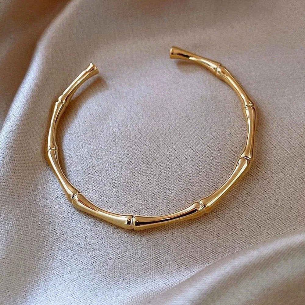 Bamboo Textured Cuff Bracelet Set