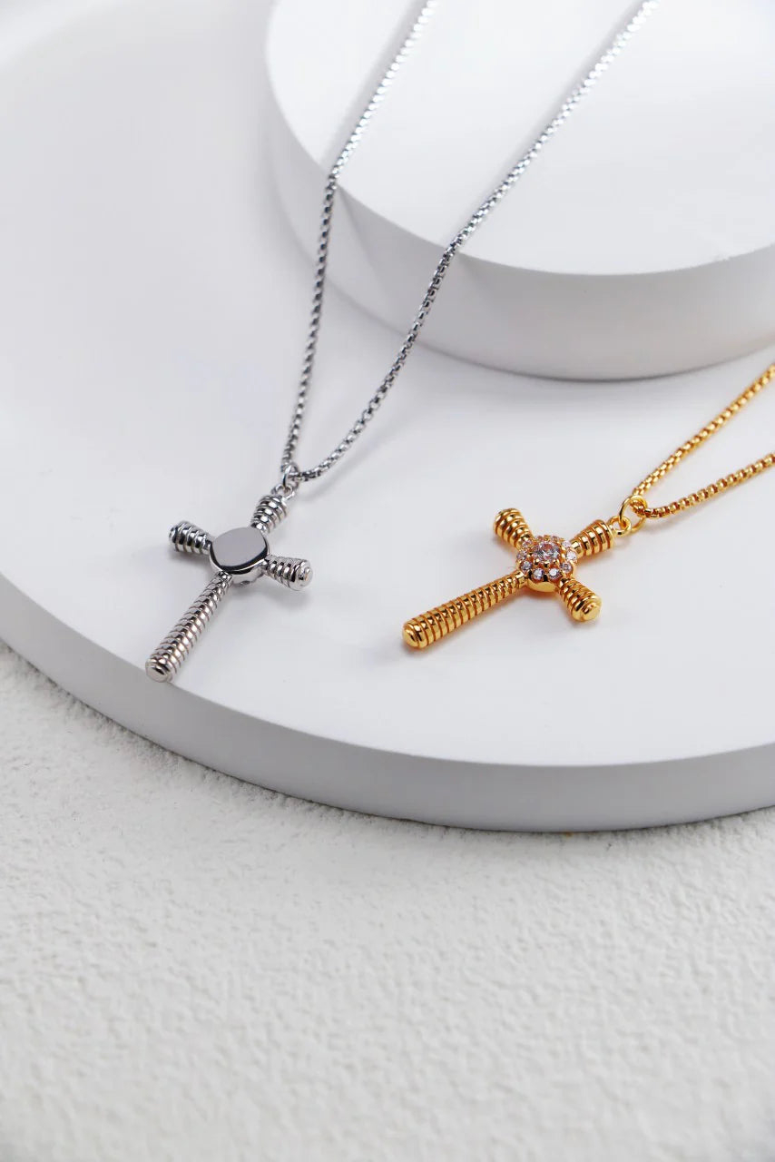 Zircon Cross Pendant Necklace